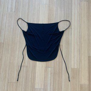 Jerry Shabo Black Tie Back Handkerchief Camisole